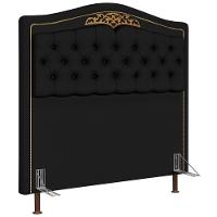 Cabeceira Cama Box Casal Queen 160cm Com Tachas Imperial J02 Sintético Preto - Mpozenato - 1
