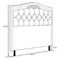 Cabeceira Cama Box Casal Queen 160cm Com Tachas Imperial J02 Sintético Preto - Mpozenato - 6