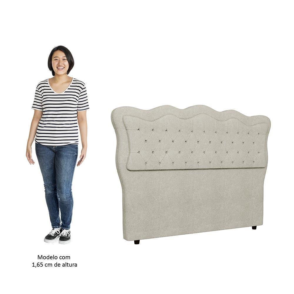 Cabeceira Casal King Cama Box 195cm Oregon I02 Bouclê Bege - Mpozenato - 7