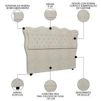 Cabeceira Casal King Cama Box 195cm Oregon I02 Bouclê Bege - Mpozenato - 2