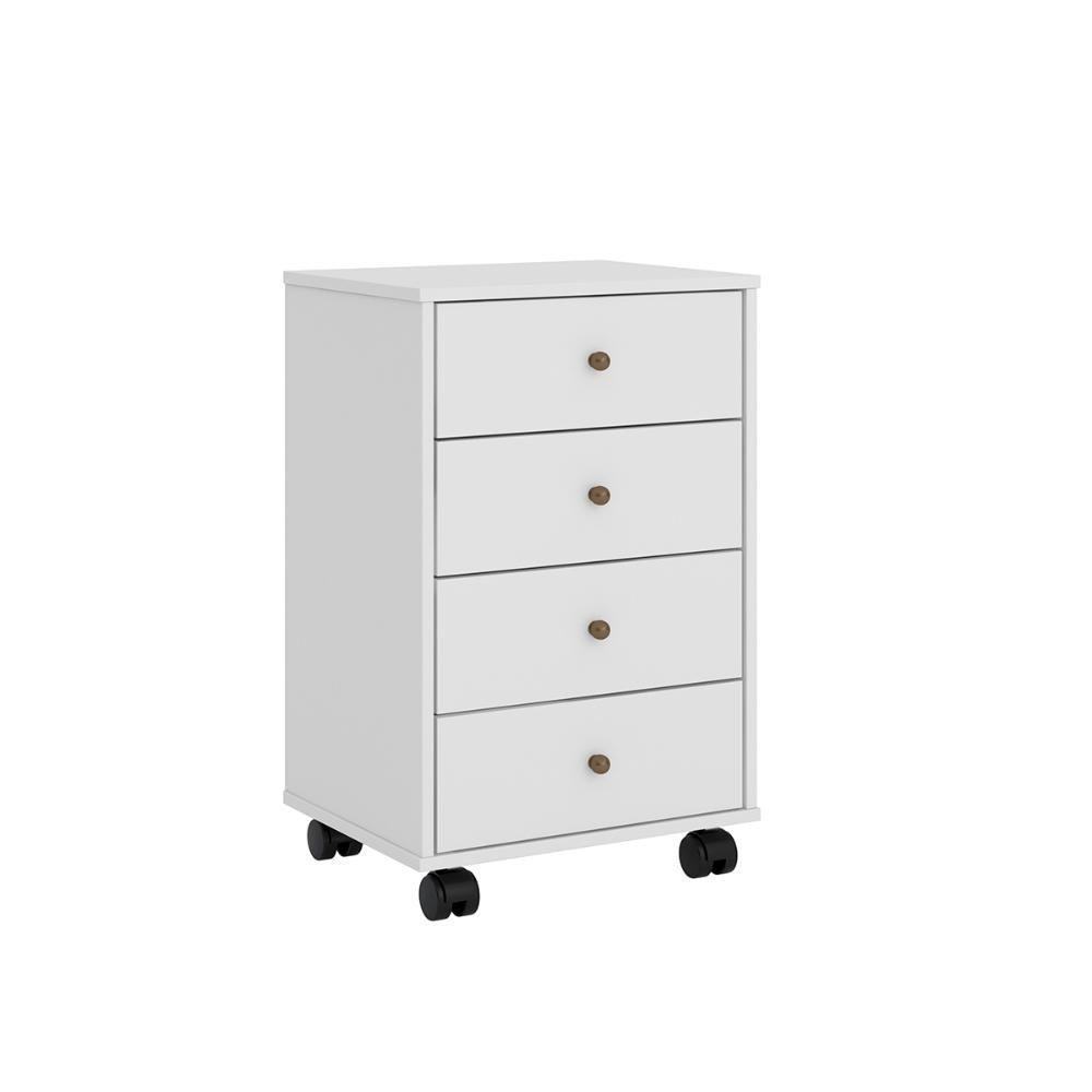 Gaveteiro 4 Gavetas Com Rodizios Office Presence - Branco - 8