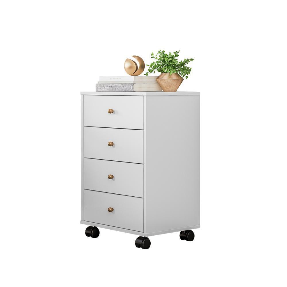 Gaveteiro 4 Gavetas Com Rodizios Office Presence - Branco - 9