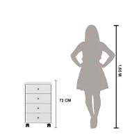 Gaveteiro 4 Gavetas Com Rodizios Office Presence - Branco - 3