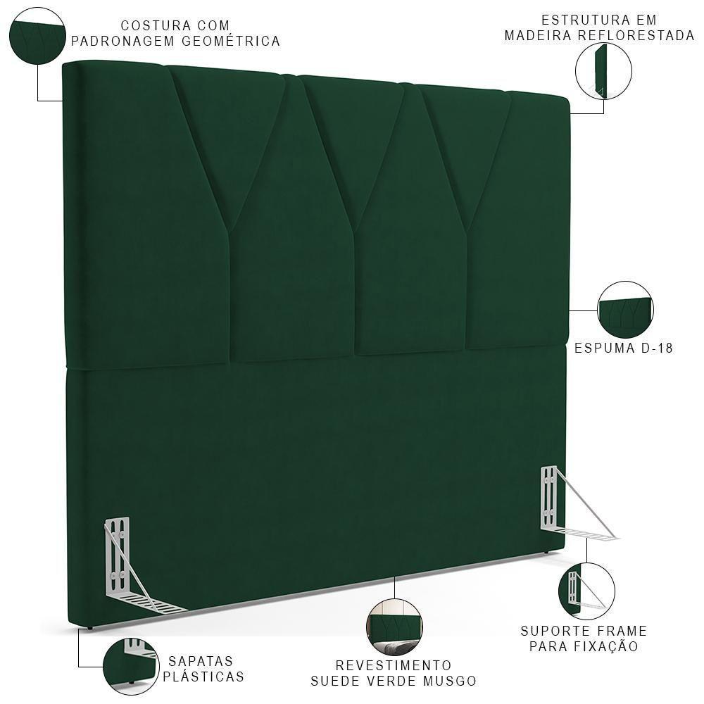 Cabeceira Cama Box Solteiro 100cm Aura Suede W01 Verde - Mpozenato - 2