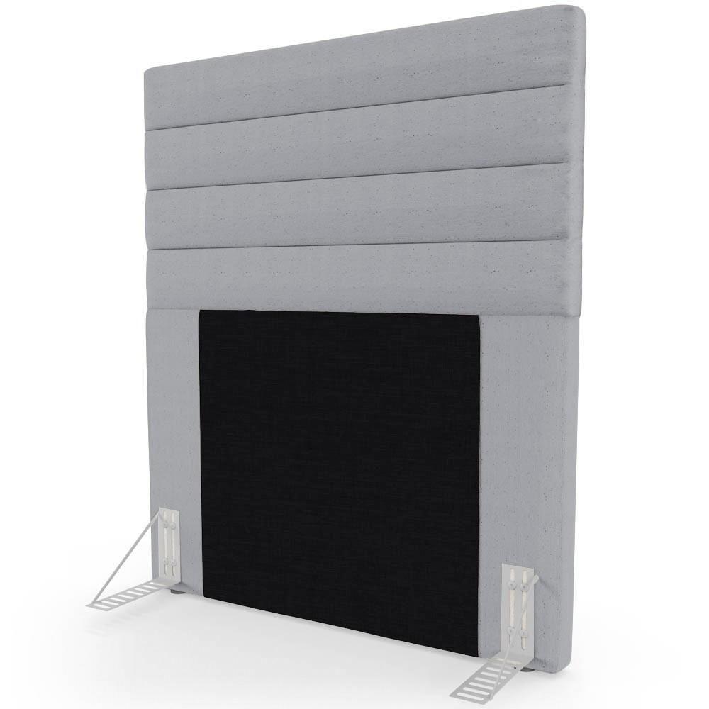 Cabeceira Cama Box Solteiro 90cm Rubi W01 Linho Cinza - Mpozenato - 1