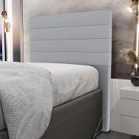 Cabeceira Cama Box Solteiro 90cm Rubi W01 Linho Cinza - Mpozenato - 2