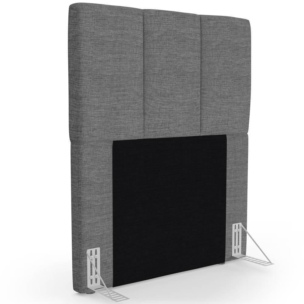 Cabeceira Cama Box Solteiro 90cm Pérola W01 Linho Cinza Escuro - Mpozenato - 1