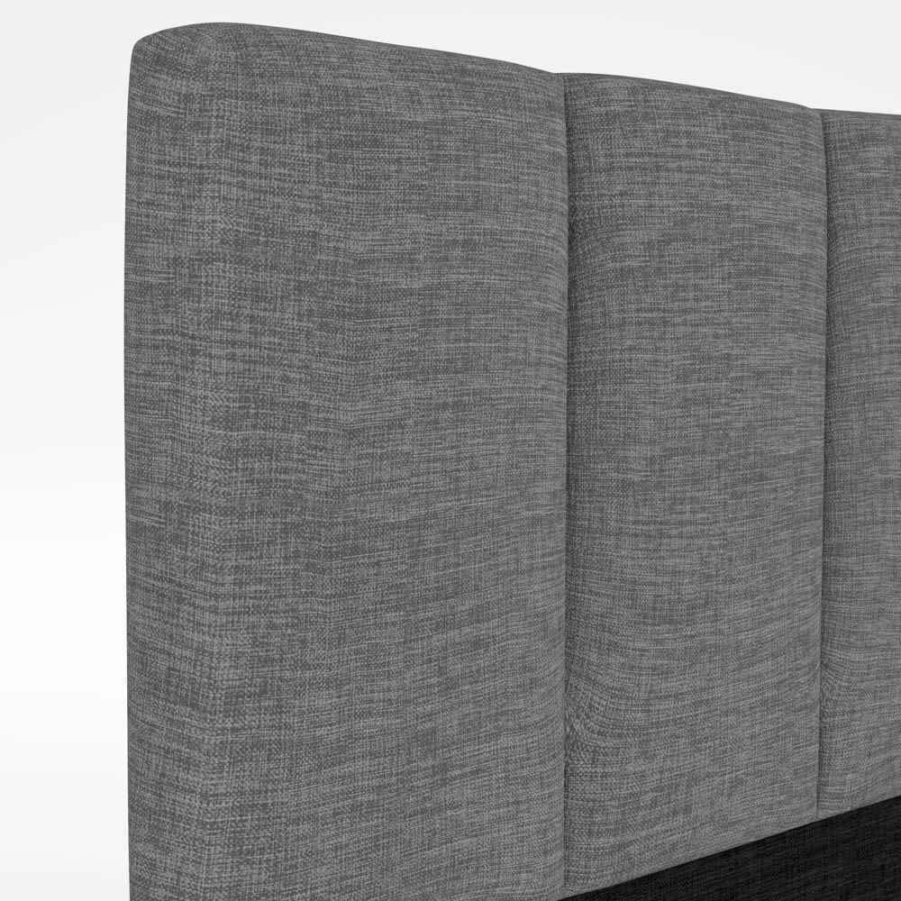 Cabeceira Cama Box Solteiro 90cm Pérola W01 Linho Cinza Escuro - Mpozenato - 3