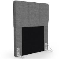Cabeceira Cama Box Solteiro 90cm Pérola W01 Linho Cinza Escuro - Mpozenato - 1