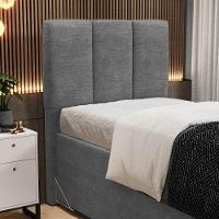 Cabeceira Cama Box Solteiro 90cm Pérola W01 Linho Cinza Escuro - Mpozenato - 2