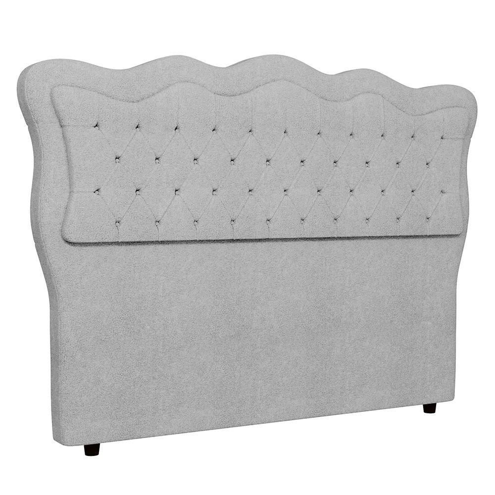 Cabeceira Casal Queen Cama Box 160cm Oregon I02 Bouclê Cinza - Mpozenato - 1