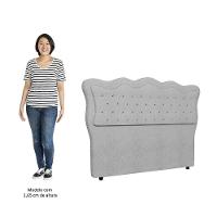 Cabeceira Casal Queen Cama Box 160cm Oregon I02 Bouclê Cinza - Mpozenato - 3