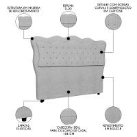 Cabeceira Casal Queen Cama Box 160cm Oregon I02 Bouclê Cinza - Mpozenato