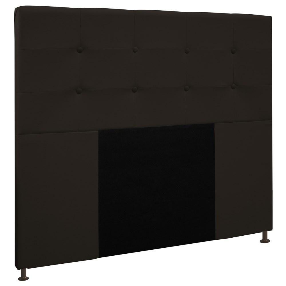 Cabeceira Cama Box Casal 140cm Safira Suede I02 Marrom - Mpozenato - 1