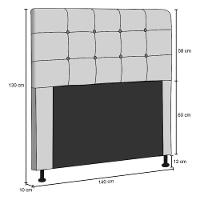 Cabeceira Cama Box Casal 140cm Safira Suede I02 Marrom - Mpozenato - 5