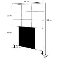 Cabeceira Cama Box Solteiro 90cm Safira Suede I02 Cinza - Mpozenato