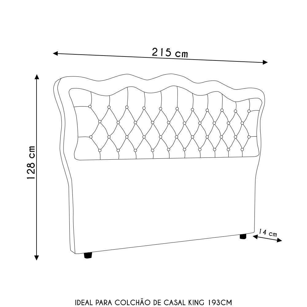 Cabeceira Casal King Cama Box 195cm Oregon I02 Linho Cinza - Mpozenato - 4