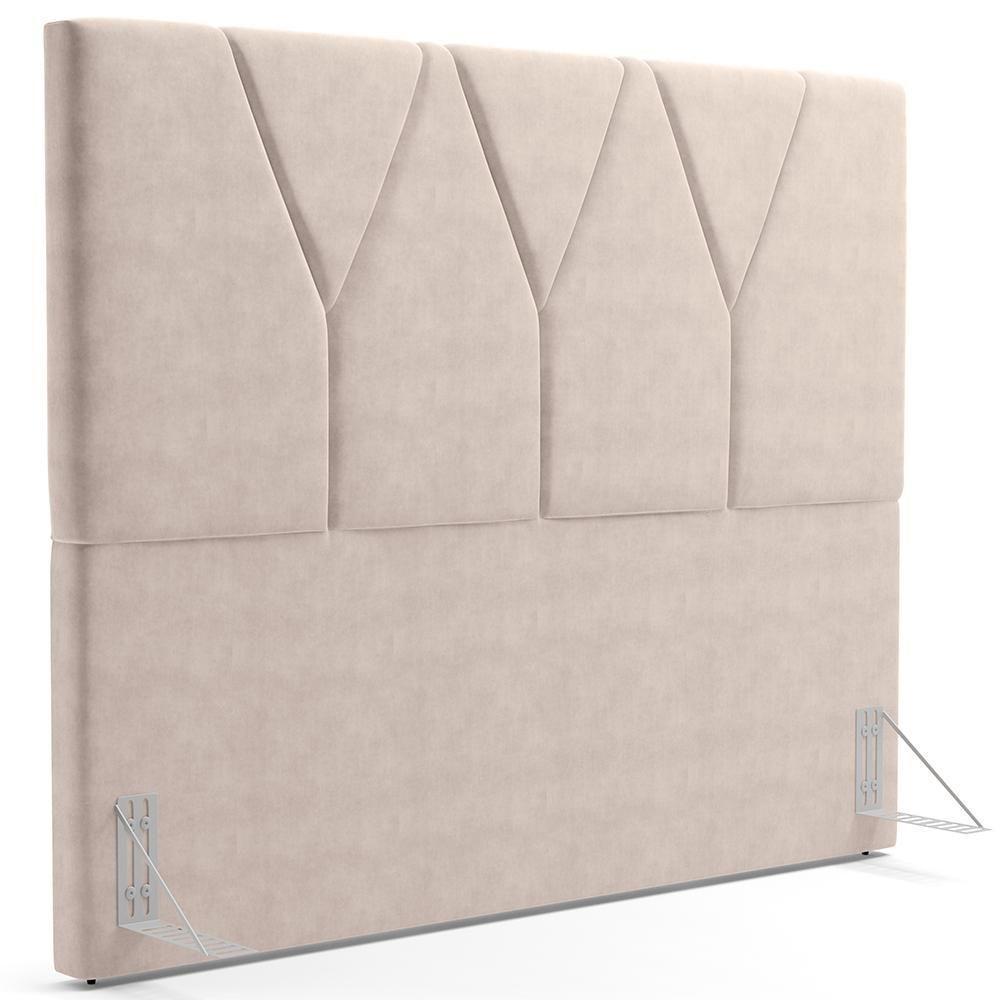 Cabeceira Cama Box Solteiro 100cm Aura Suede W01 Bege - Mpozenato - 1