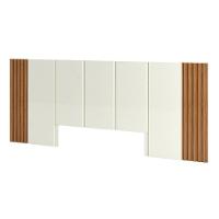 Cabeceira De Madeira Para Cama Box Casal 270cm 100% Mdf Tw184 Off White/freijó - Dalla Costa - 1