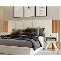 Cabeceira De Madeira Para Cama Box Casal 270cm 100% Mdf Tw184 Off White/freijó - Dalla Costa - 2