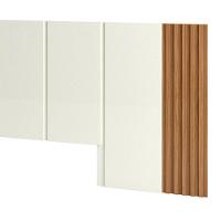 Cabeceira De Madeira Para Cama Box Casal 270cm 100% Mdf Tw184 Off White/freijó - Dalla Costa - 3