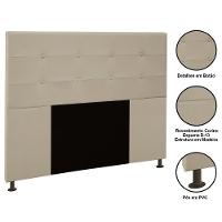 Cabeceira Cama Box Casal 140cm Safira Sintético I02 Bege - Mpozenato - 3