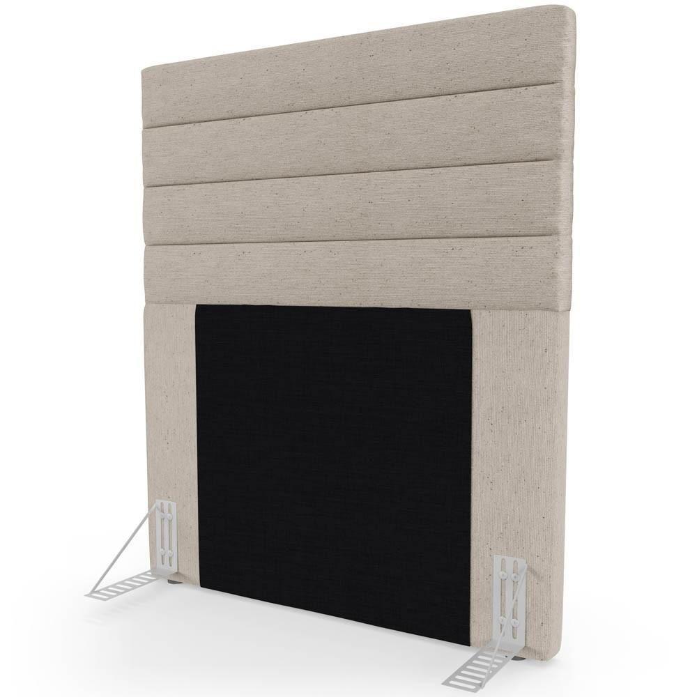 Cabeceira Cama Box Solteiro 90cm Rubi W01 Linho Bege - Mpozenato - 1