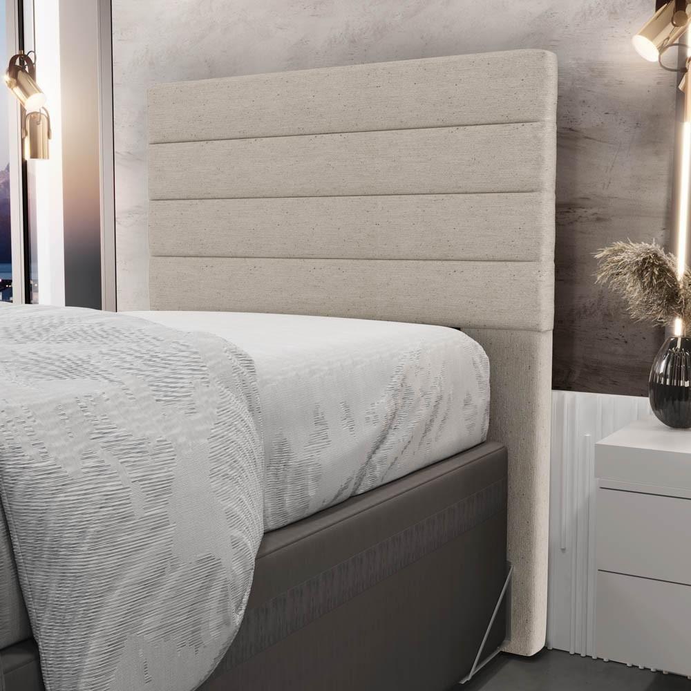 Cabeceira Cama Box Solteiro 90cm Rubi W01 Linho Bege - Mpozenato - 2