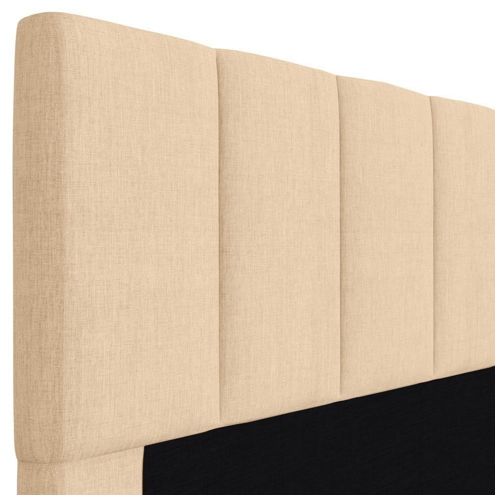 Cabeceira Cama Box Casal Queen 160cm Pérola W01 Linho Bege Escuro - Mpozenato - 3