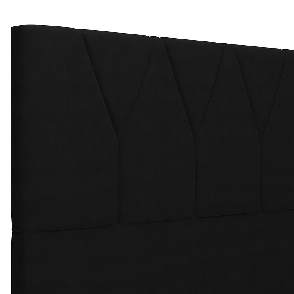 Cabeceira Cama Box Casal 140cm Aura Suede W01 Preto - Mpozenato - 5