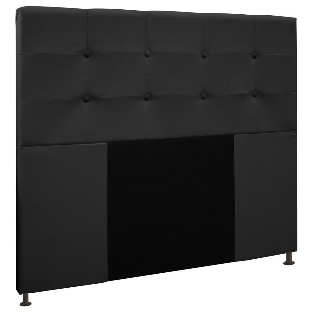 Cabeceira Cama Box Casal 140cm Safira Suede I02 Preto - Mpozenato - 1