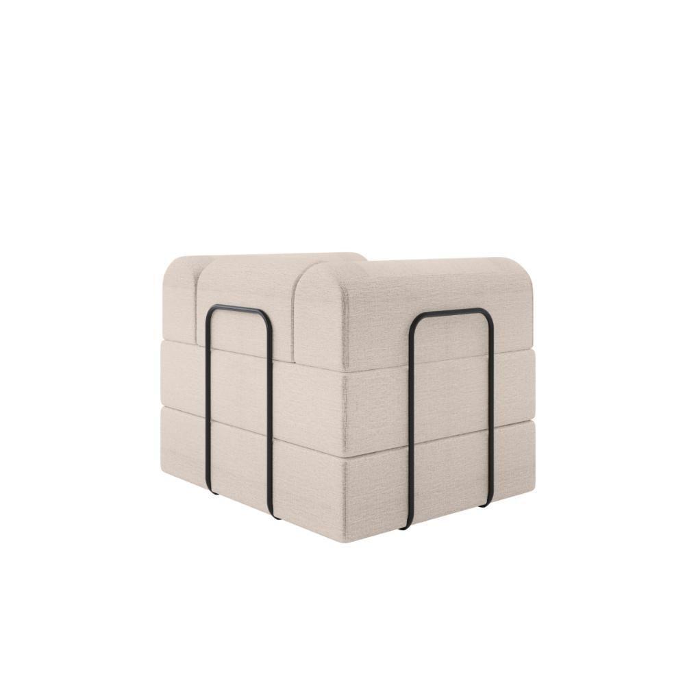 Poltrona Solteiro D-plus 90 Cm Monaco - Linho Bege Linho Bege - 7