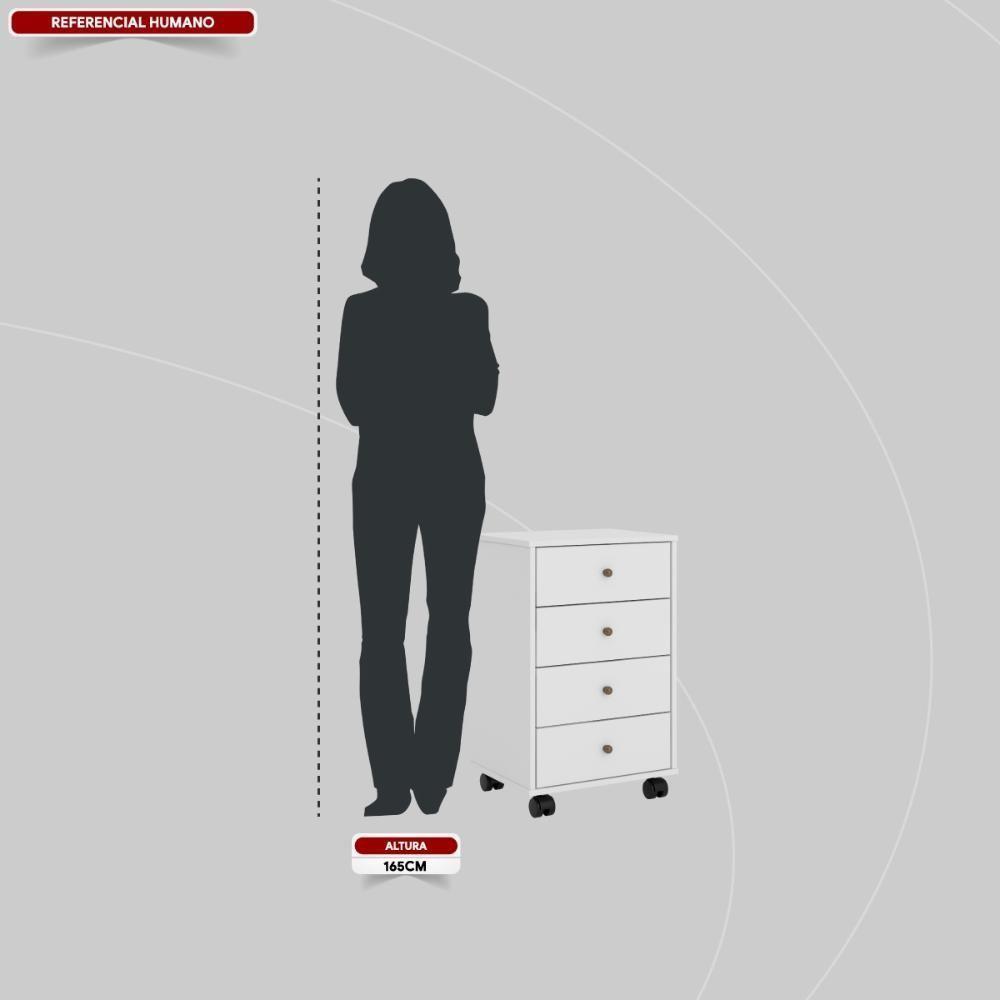 Mesa De Cabeceira 4 Gavetas Presence - Branco - 4