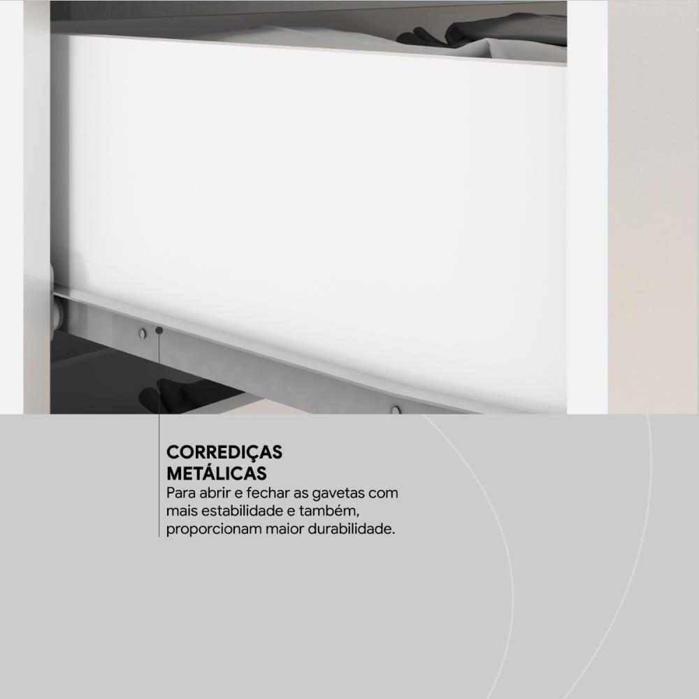 Mesa De Cabeceira 4 Gavetas Presence - Branco - 6