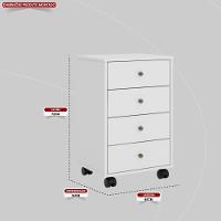 Mesa De Cabeceira 4 Gavetas Presence - Branco - 2