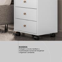 Mesa De Cabeceira 4 Gavetas Presence - Branco - 8