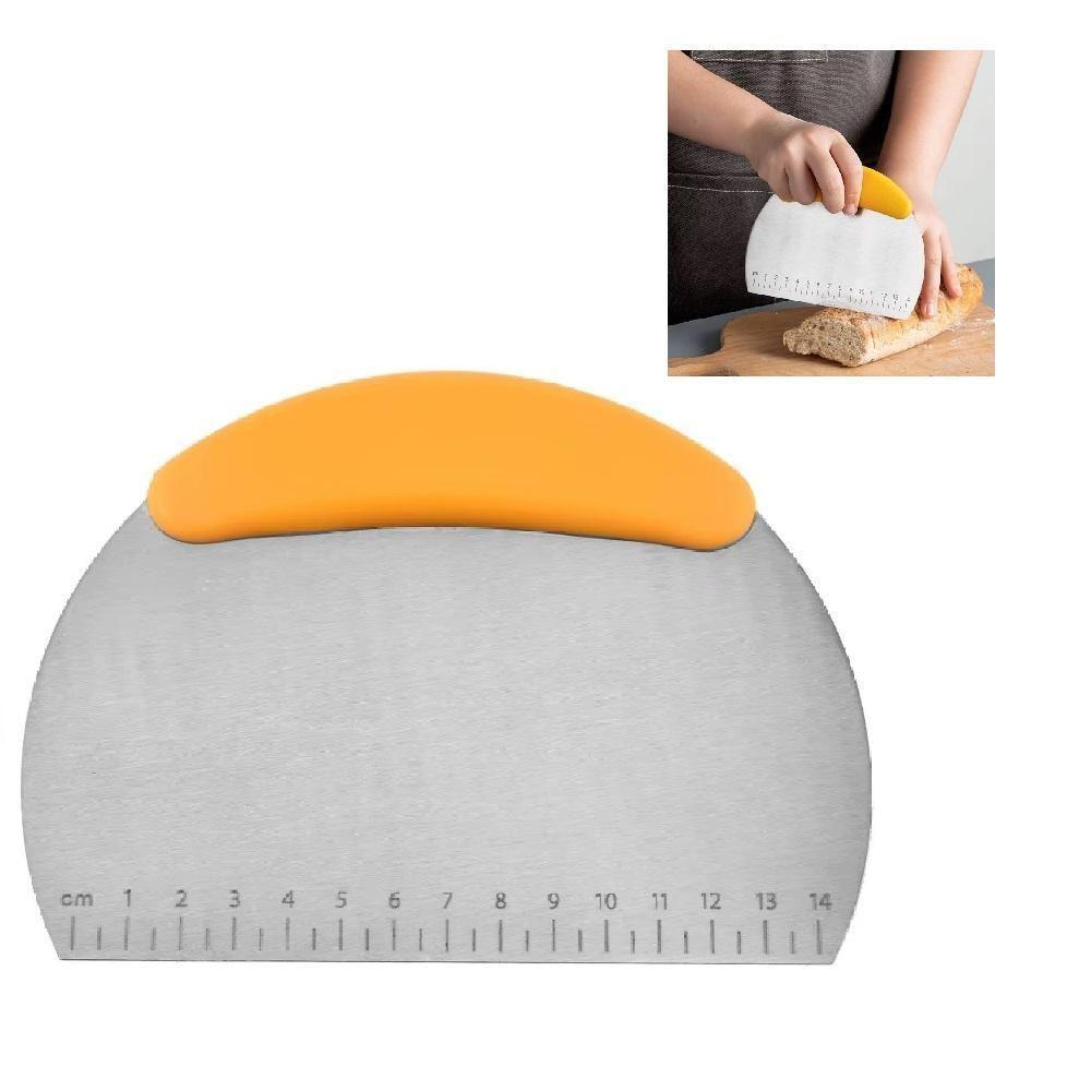 Cortador De Pizza E Espátula Inox Com Régua De Medidas Multiuso Praticidade E Precisão Na Cozinha - 2