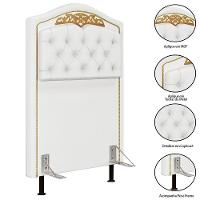 Cabeceira Cama Box Solteiro 90cm Com Calçadeira Baú Imperial J02 Sintético Branco - Mpozenato