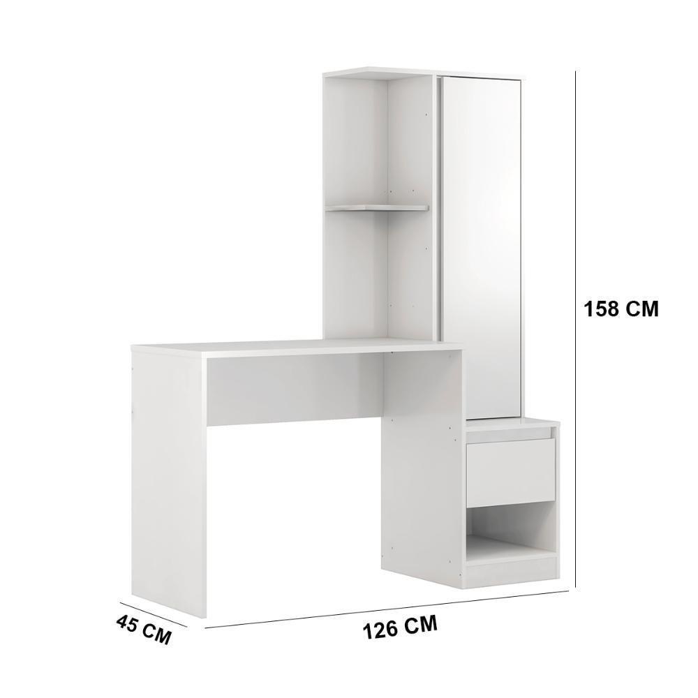 Escrivaninha Com Armario 1 Porta 1 Gaveta 1 Nicho Office Morada - Branco - 2