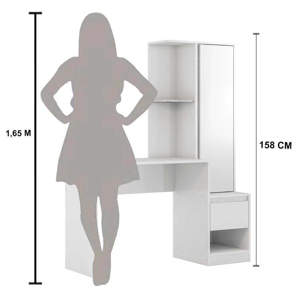Escrivaninha Com Armario 1 Porta 1 Gaveta 1 Nicho Office Morada - Branco - 3