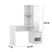 Escrivaninha Com Armario 1 Porta 1 Gaveta 1 Nicho Office Morada - Branco - 2