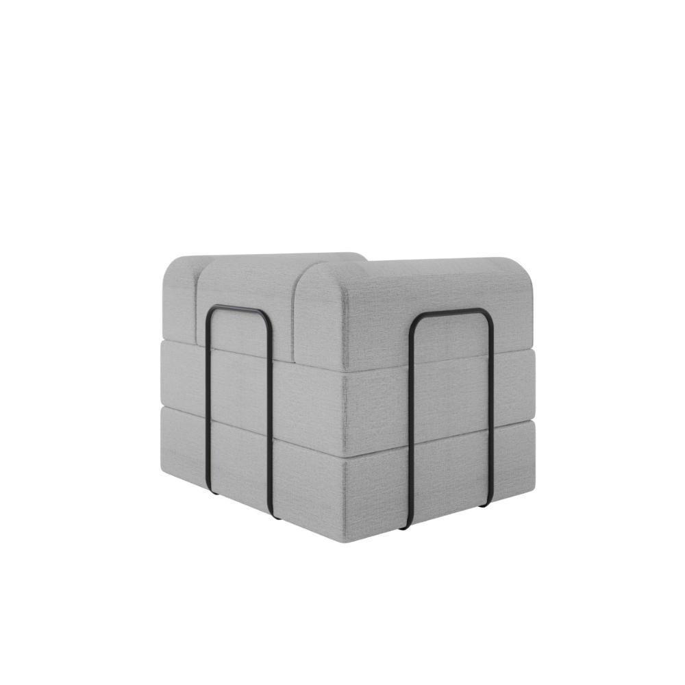 Poltrona Solteiro D-plus 90 Cm Monaco - Linho Cinza Linho Cinza - 7