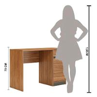 Escrivaninha 1 Porta 1 Gaveta Office Morada - Amendola Grafito - 3