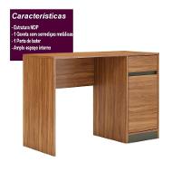 Escrivaninha 1 Porta 1 Gaveta Office Morada - Amendola Grafito - 5