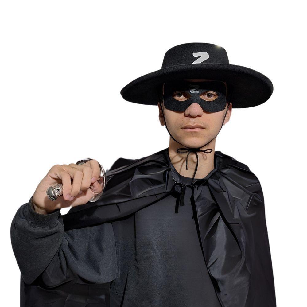 Chapéu Do Zorro Preto Veludo Infantil - 2