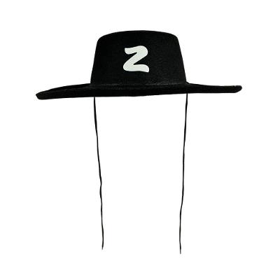 Chapéu Do Zorro Preto Veludo Infantil