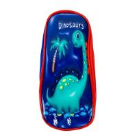 Conjunto Mochila Lancheira E Estojo Dinossauro Azul Rodinhas - 5