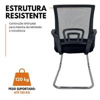 Kit 15 Cadeiras De Escritório Begonia Oficial Tela Mesh Fixa Preto - 5