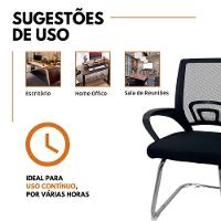 Kit 6 Cadeiras De Escritório Begonia Oficial Tela Mesh Fixa Preto