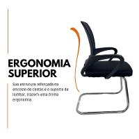 Kit 5 Cadeiras De Escritório Begonia Oficial Tela Mesh Fixa Preto - 2